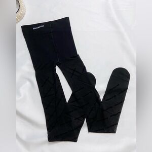 Balenciaga Black Logo Tights